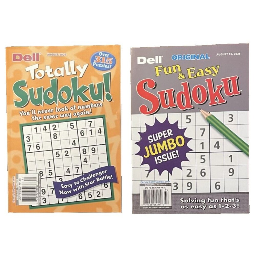 Lot of 2 Dell SUDOKU Puzzle Books: Jumbo issues On Newstands Now